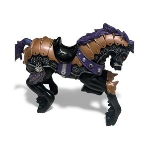Vintage 1996 Chap Mei Medieval Black and Purple Armored Horse action figure Toy